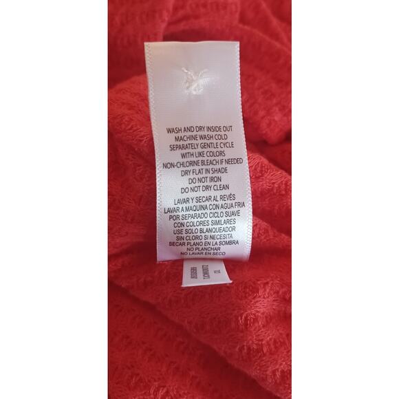 NWT Tommy Hilfiger Red Tie Front Waffle Knit Cardigan Sweater Women's Small - Picture 6 of 6